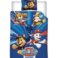 AymaxParure housse de couette enfant mixte PAT' PATROUILLE bleu réversible en polycoton 140x200 cm + taie