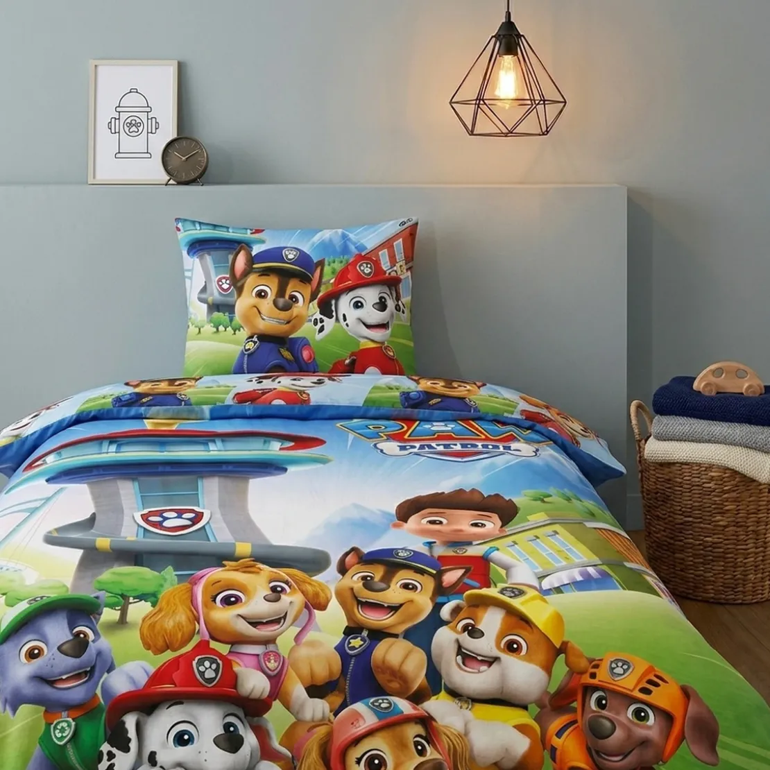 AymaxParure housse de couette enfant mixte PAT' PATROUILLE multicolore réversible en polycoton 140x200 cm + 1 taie