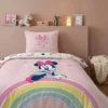 AymaxParure housse de couette fille MINNIE rose clair réversible en polycoton 140x200 cm + 1 taie
