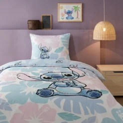 AymaxParure housse de couette enfant mixte STITCH bleu réversible en polycoton 140x200 cm + 1 taie