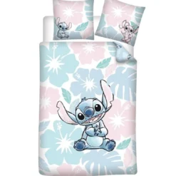 AymaxParure housse de couette enfant mixte STITCH bleu réversible en polycoton 140x200 cm + 1 taie
