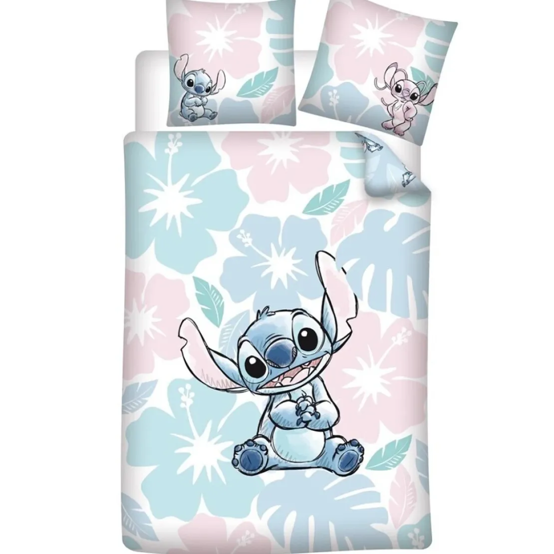 AymaxParure housse de couette enfant mixte STITCH bleu réversible en polycoton 140x200 cm + 1 taie