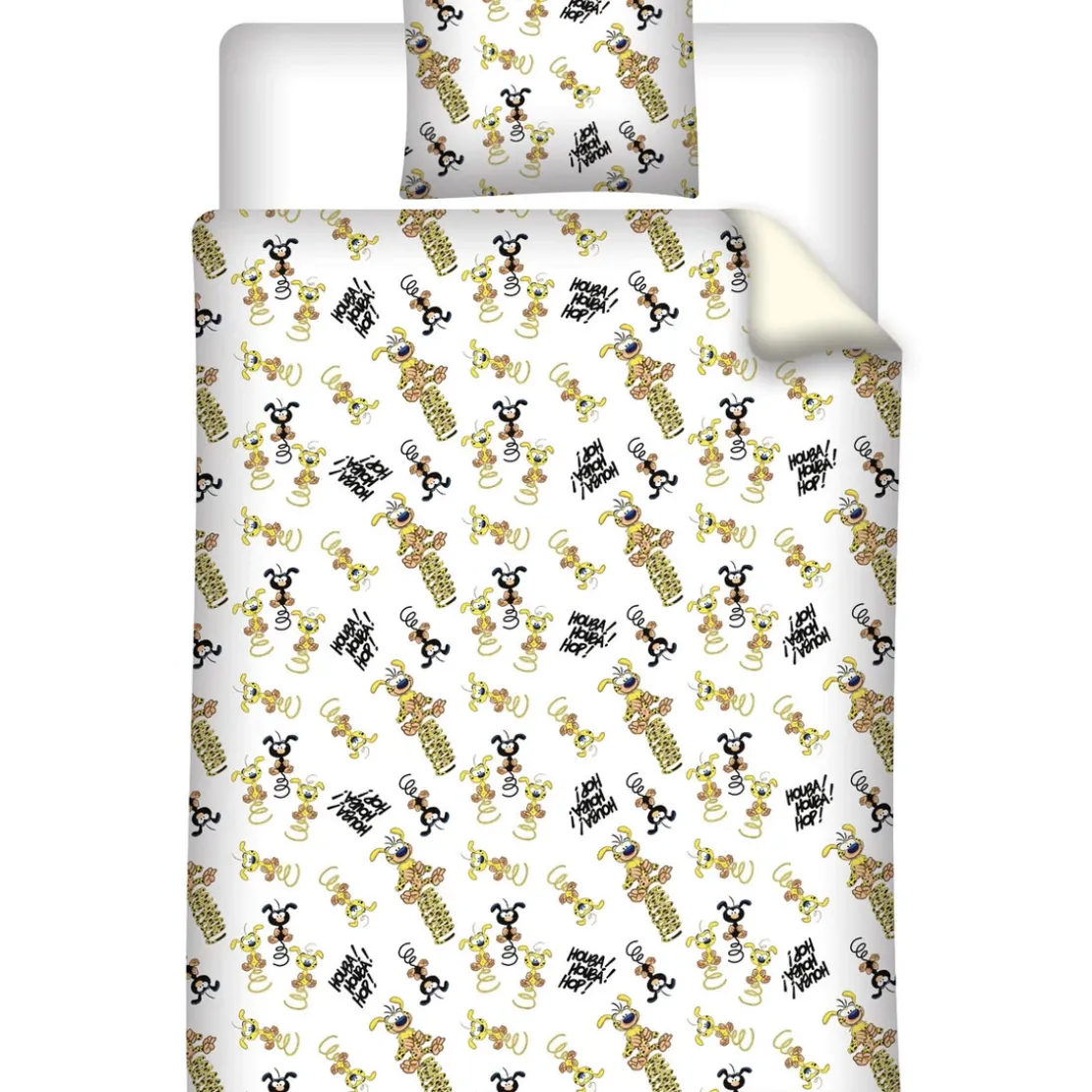 AymaxParure housse de couette enfant mixte MARSUPILAMI jaune pâle réversible en polycoton 140x200 cm + taie