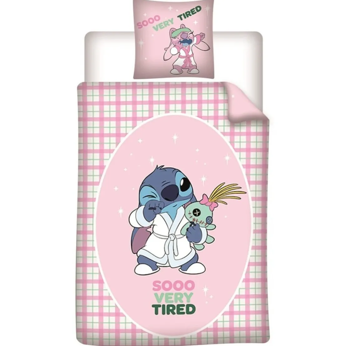 AymaxParure housse de couette enfant mixte STITCH rose réversible en polycoton 140x200 cm + 1 taie