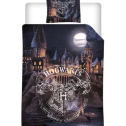 AymaxParure housse de couette enfant mixte HARRY POTTER bleu nuit réversible en polycoton 140x200 cm + 1 taie