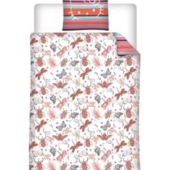 AymaxParure housse de couette fille HELLO KITTY blanc réversible en polycoton 140x200 cm + 1 taie