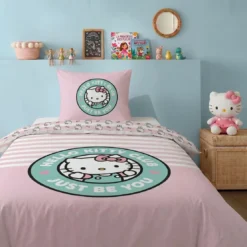 AymaxParure housse de couette fille HELLO KITTY rose réversible polycoton 140x200 + 1 taie