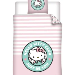 AymaxParure housse de couette fille HELLO KITTY rose réversible polycoton 140x200 + 1 taie