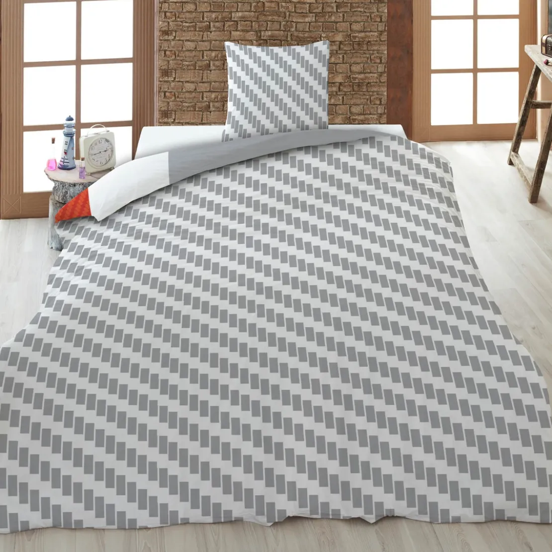 AymaxParure housse de couette garçon CARS gris réversible en polycoton 140x200 cm + taie