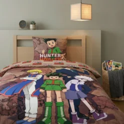 AymaxParure housse de couette garçon HUNTER X HUNTER réversible en coton 140x200 cm + 1 taie