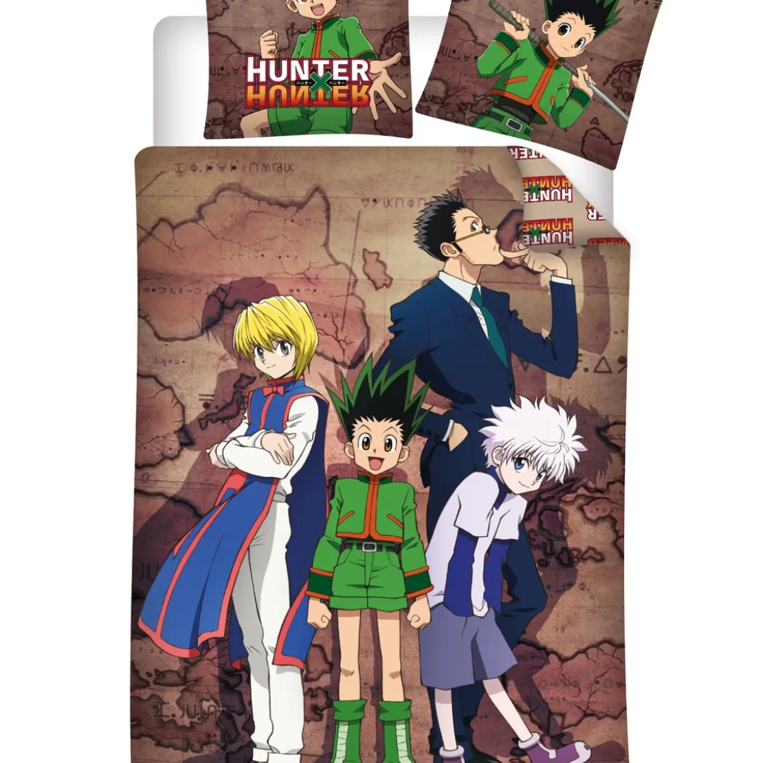 AymaxParure housse de couette garçon HUNTER X HUNTER réversible en coton 140x200 cm + 1 taie