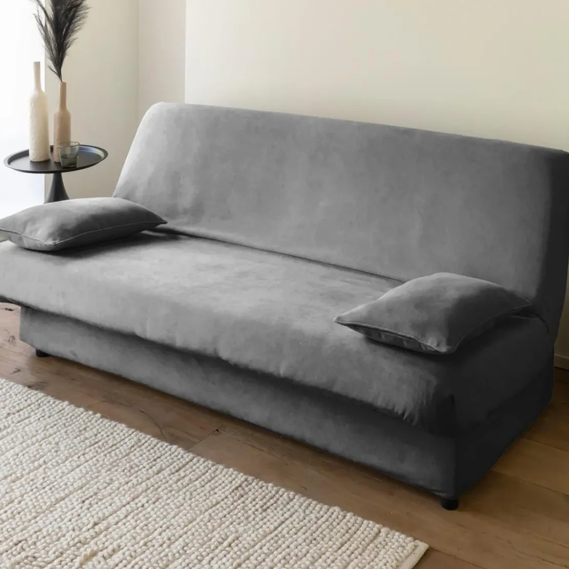 BecquetBande de socle clic-clac en polyester effet velours gris anthracite - GALENA