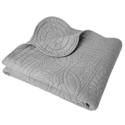 BecquetBoutis ou couvre lit en coton gris perle - BAILLARGUES