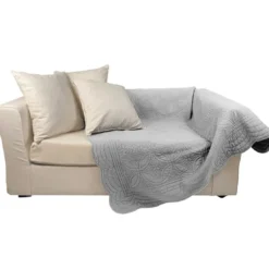 BecquetBoutis ou couvre lit en coton gris perle - BAILLARGUES