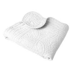 BecquetBoutis ou couvre lit uni en coton blanc écru - BAILLARGUES