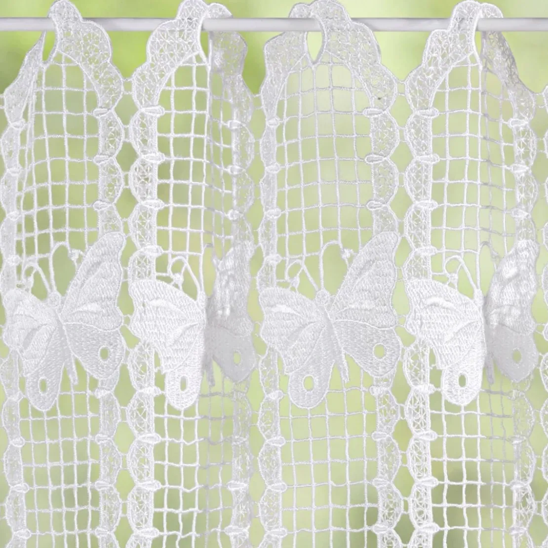 BecquetBrise-bise macramé papillons PEONY blanc
