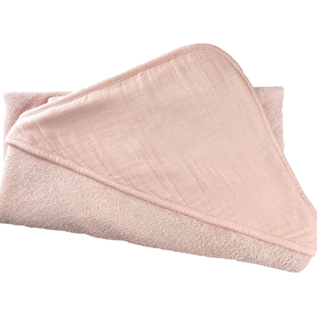 BecquetCape de bain bébé gaze de coton 75 x 75 cm GAZECAPE - rose
