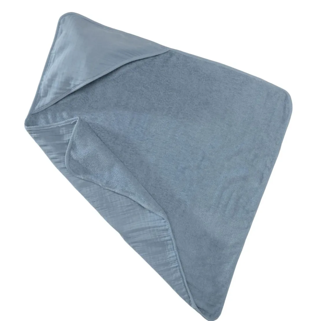 BecquetCape de bain bébé gaze de coton 75 x 75 cm GAZECAPE - bleu