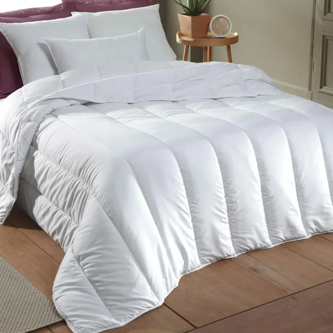 BecquetCouette chaude 400 g/m² blanche unie antiacariens - PASSERELLE BI-OME