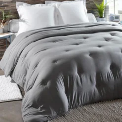 BecquetCouette chaude 400 g/m² Microfibre lavée gris - ZEPHYR