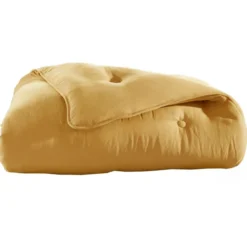 BecquetCouette chaude 400 g/m² Microfibre lavée jaune ocre - ZEPHYR
