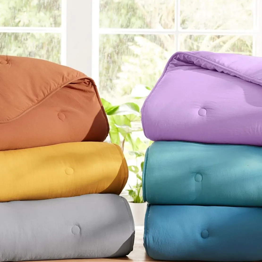 BecquetCouette chaude 400 g/m² Microfibre lavée jaune ocre - ZEPHYR