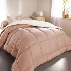 BecquetCouette double face très chaude 400 g/m² beige rosé - MICROFIBRE POLAIRE