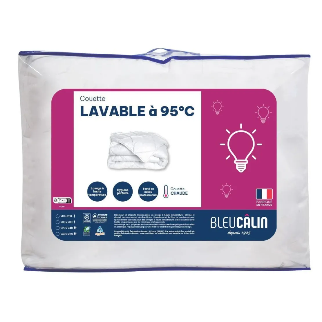 BecquetCouette légère 200 g/m² blanche unie HYGIAFILL