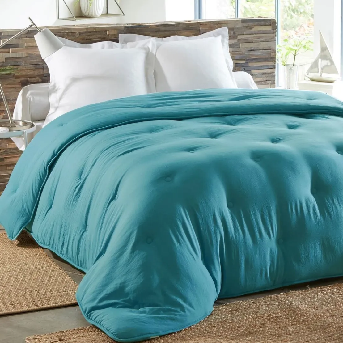 BecquetCouette légère 200 g/m² Microfibre lavéebleu orage -ZEPHYR