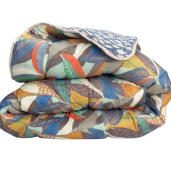 BecquetCouette légère 200 g/m² réversible verte à motif tropical - NATURA DÉCO