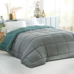BecquetCouette très chaude 400g/m² gris moyen en microfibre - BICOLORE