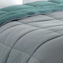BecquetCouette très chaude 400g/m² gris moyen en microfibre - BICOLORE