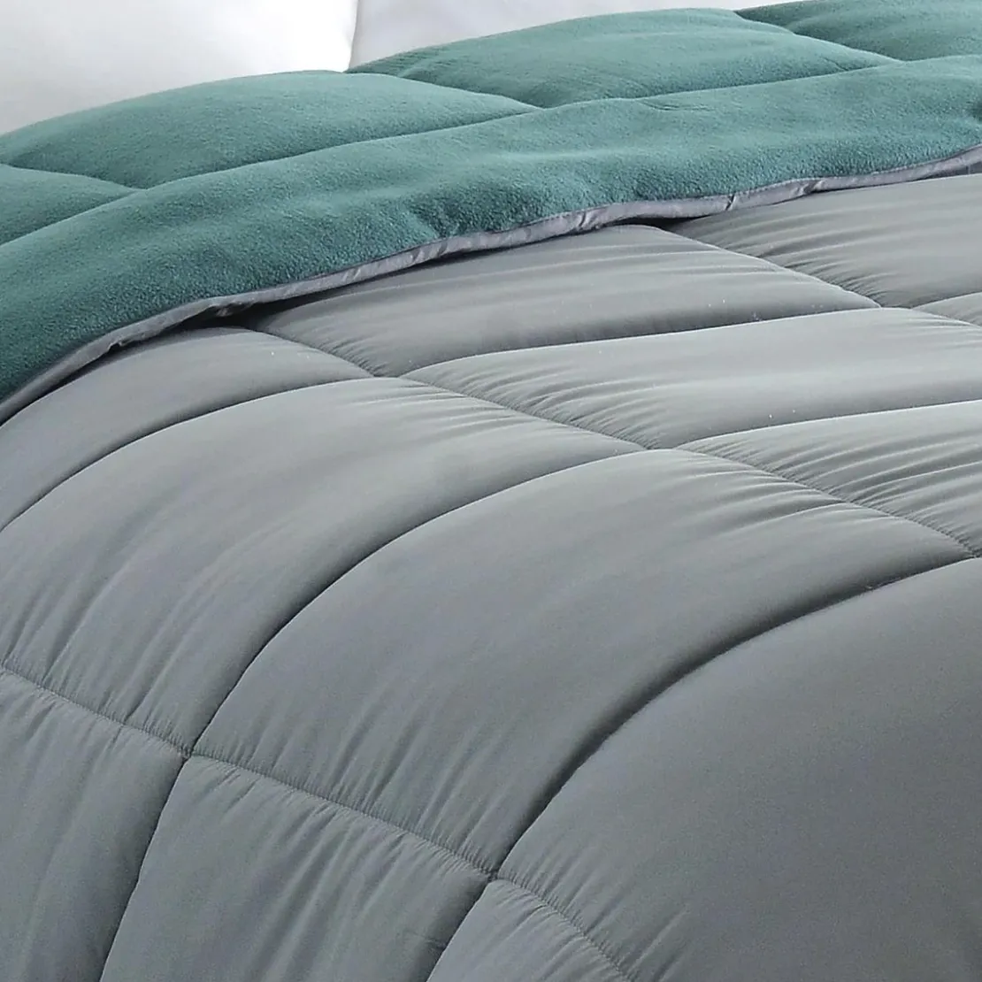 BecquetCouette très chaude 400g/m² gris moyen en microfibre - BICOLORE