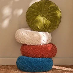 BecquetCoussin rond en coton rouge tomette - VELOURS