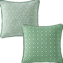 BecquetCoussin réversible en coton vert - GIENS