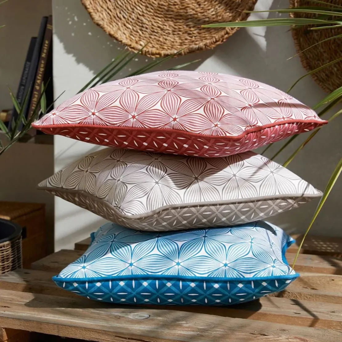 BecquetCoussin réversible en coton bleu - GIENS