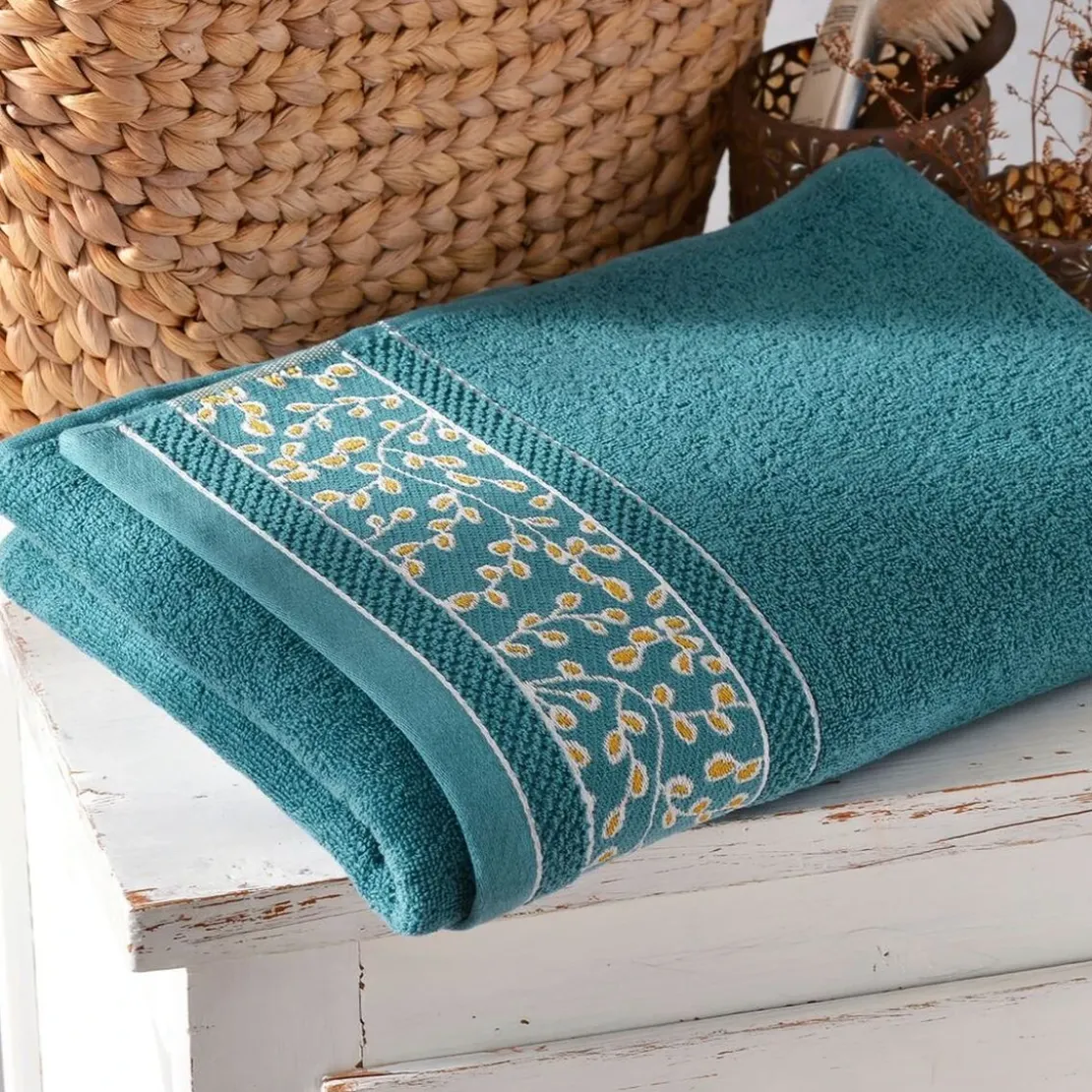 BecquetDrap de bain coton EP. HERBAL bleu canard