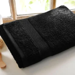BecquetDrap de bain coton prélavé 420 g/m² CLAIRE - noir