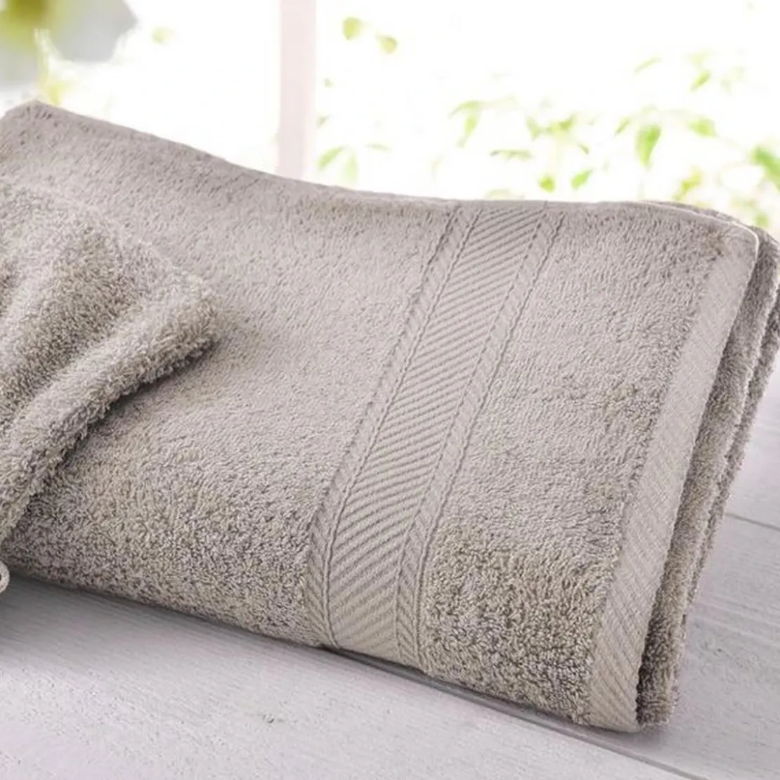 BecquetDrap de bain coton prélavé 420 g/m² CLAIRE - gris galet