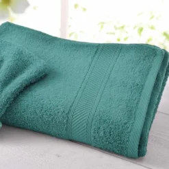 BecquetDrap de bain coton prélavé 420 g/m² CLAIRE - bleu paon