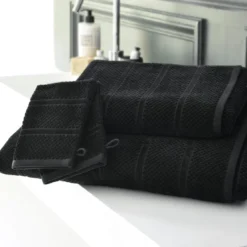 BecquetDrap de bain coton velours éponge noir ALICIASERV