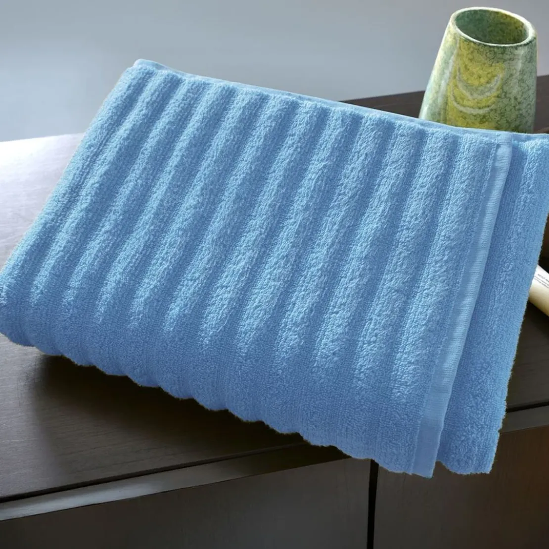 BecquetDrap de bain effet côtelé 500 g/m² DREAM - bleu glacier