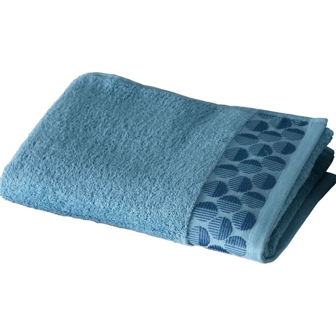 BecquetDrap de bain en coton bleu avec liteau cercle - EP. SERVOPTIQUE