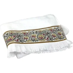 BecquetDrap de bain en coton blanc avec liteau arabesque - LITEAUPONGE