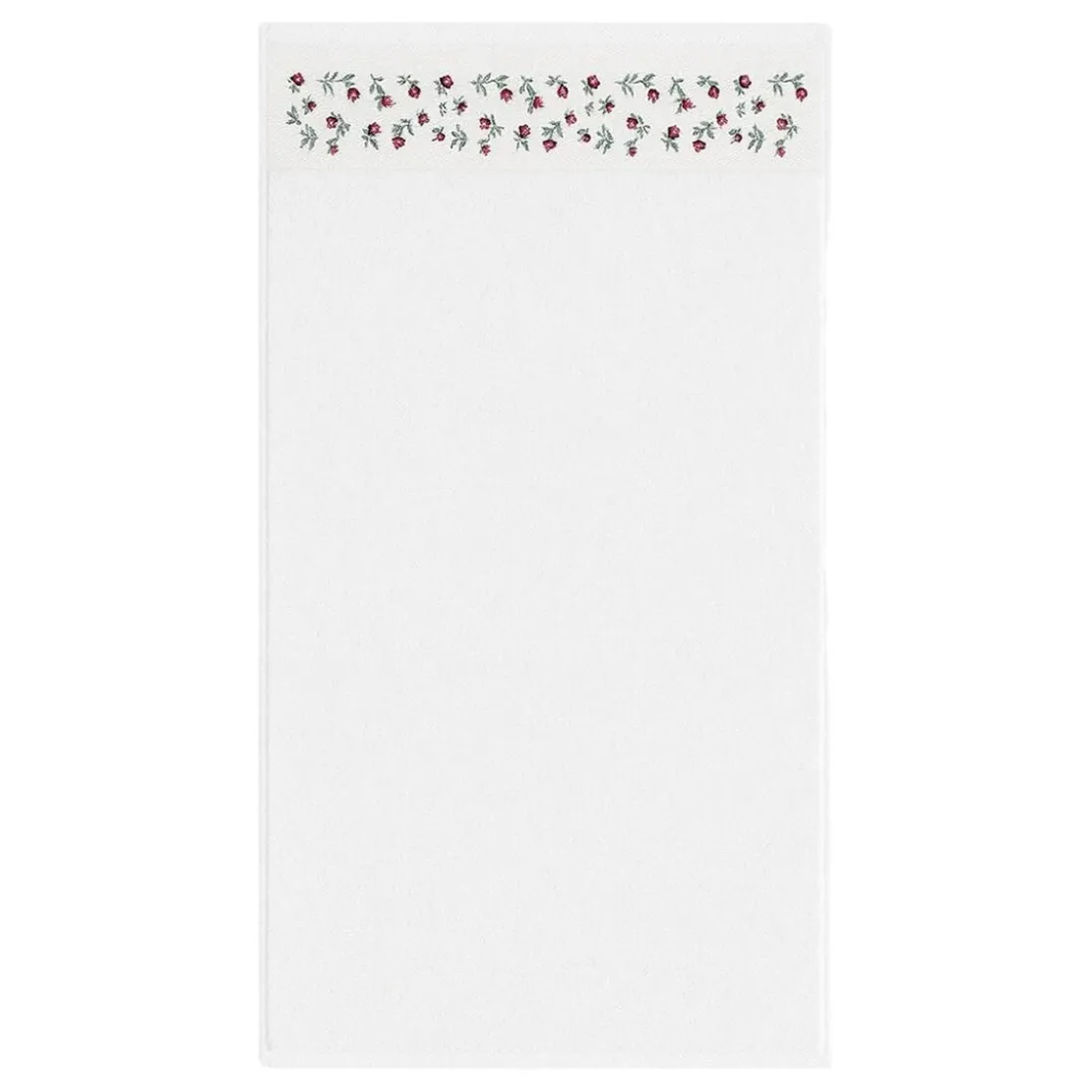 BecquetDrap de bain en coton blanc avec liteau floral - FLORA