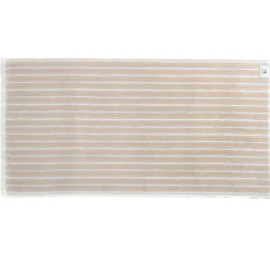 BecquetDrap de bain en coton beige motif rayures - Collection LAURA