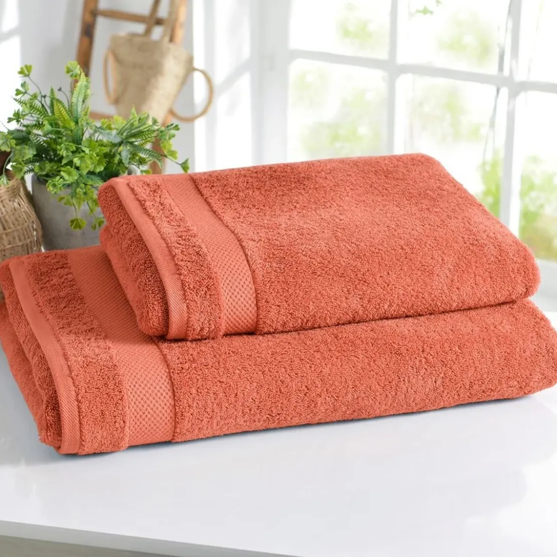 BecquetDrap de bain en coton 500g/m² ATLANTIQUE - orange terracotta