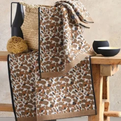 BecquetDrap de bain en coton 520 g/m² marron motif léopard - Collection EP. LEOPA