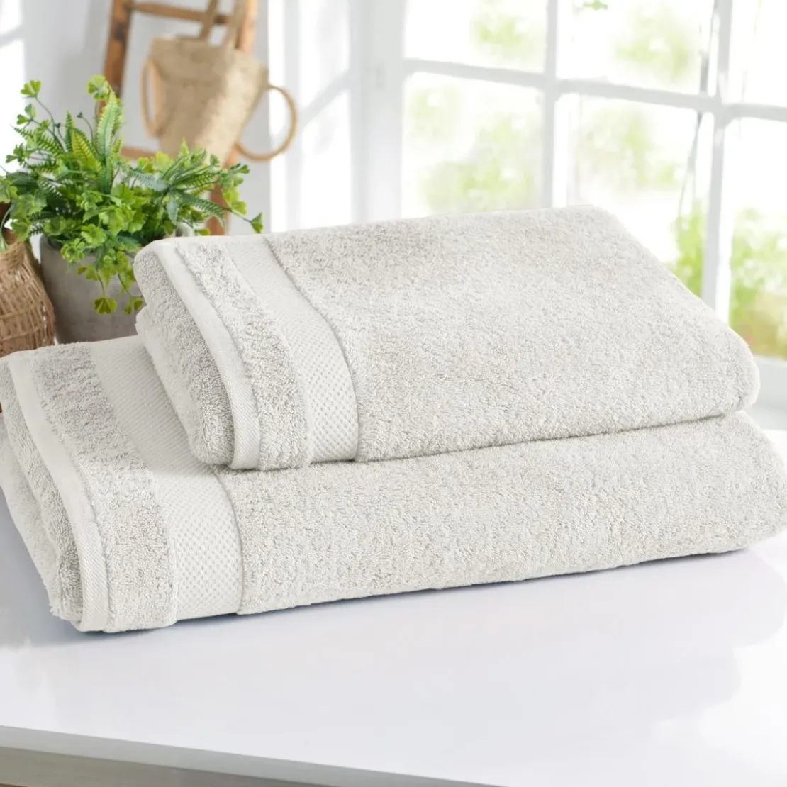 BecquetDrap de bain en coton 500g/m² ATLANTIQUE - blanc ivoire
