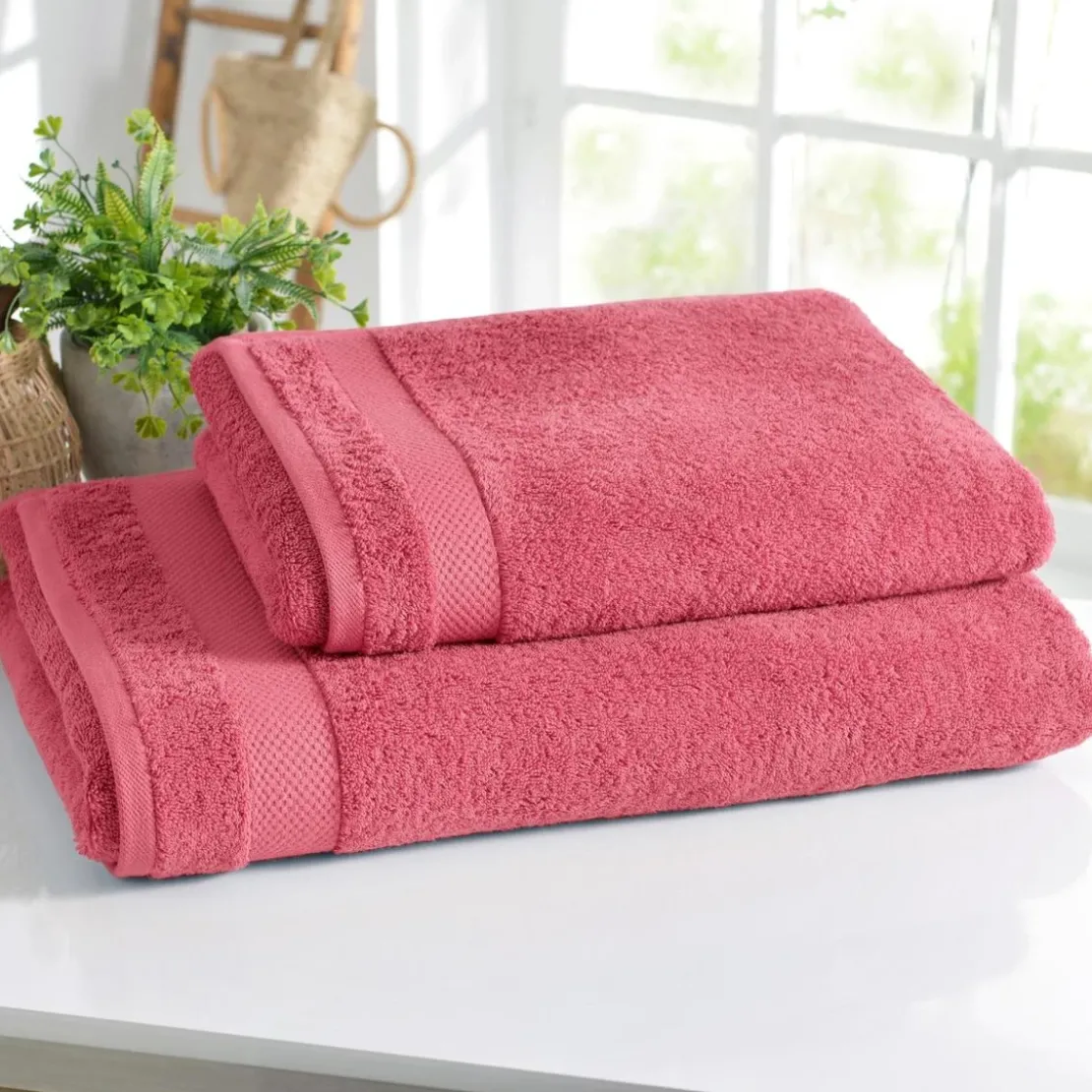 BecquetDrap de bain en coton 500g/m² ATLANTIQUE - framboise